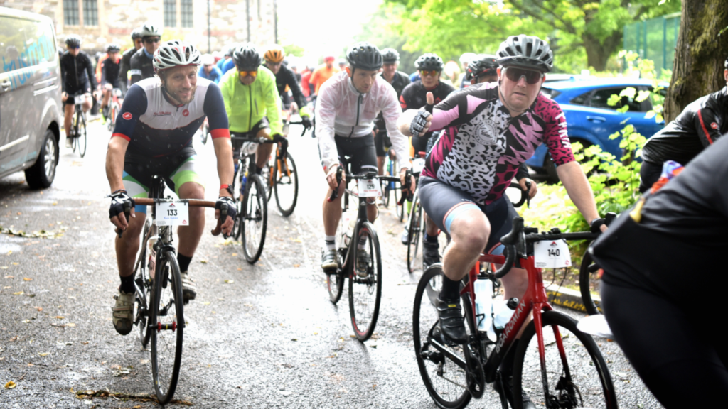 Riders setting off at Castles & Cathedrals 2023