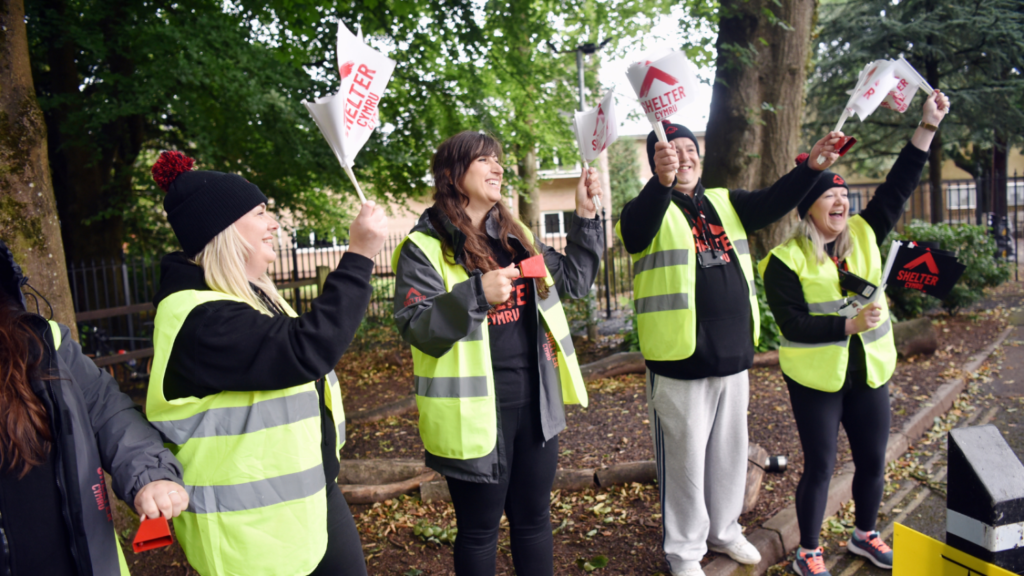 The Fundraising team cheering on riders