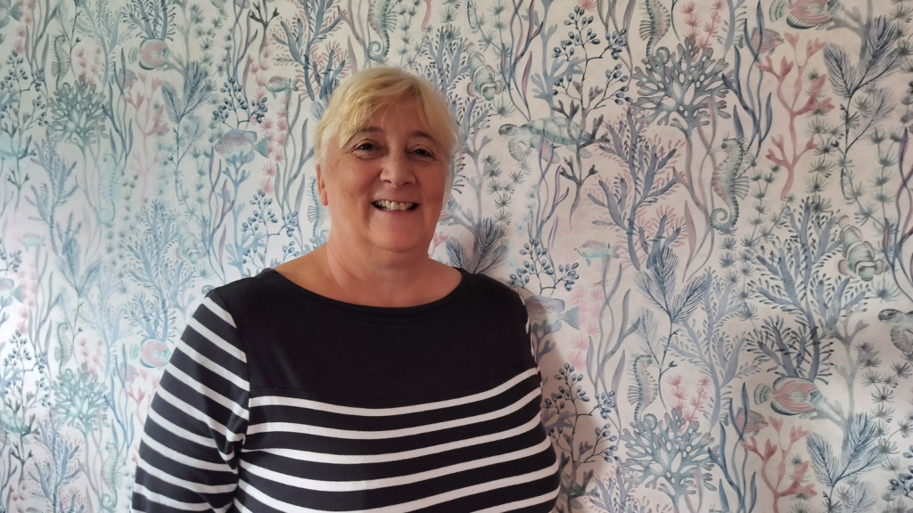 Karen at home in Chepstow
