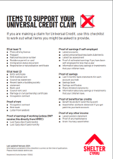 Universal Credit checklist cover