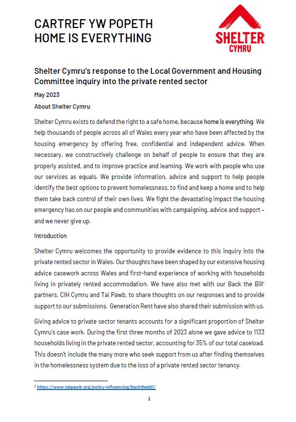 Rented sector inquiry cover