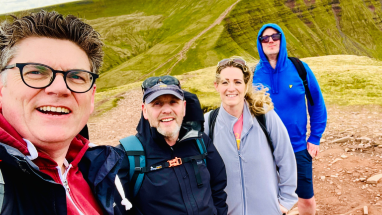 The team on a training hike