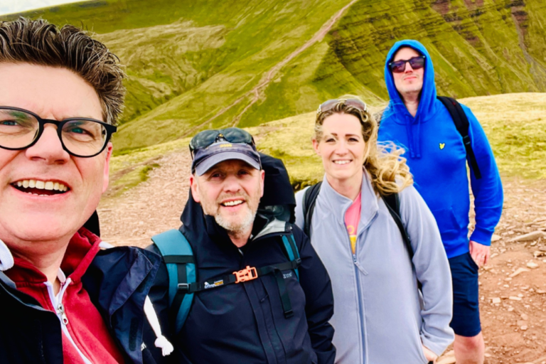 The team on a training hike