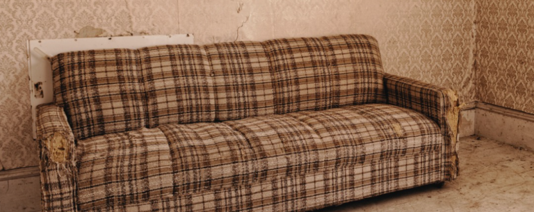 Sofa in mouldy room
