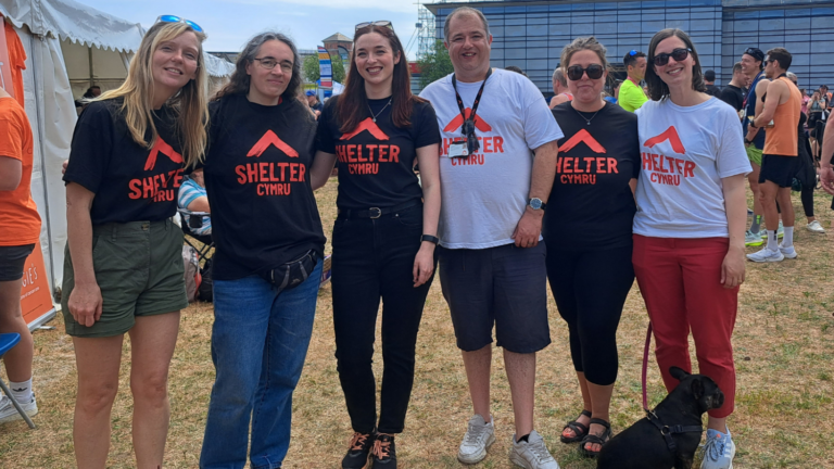 Volunteers setting up at the Swansea Half