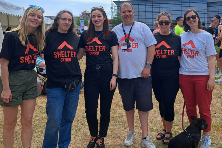 Volunteers setting up at the Swansea Half