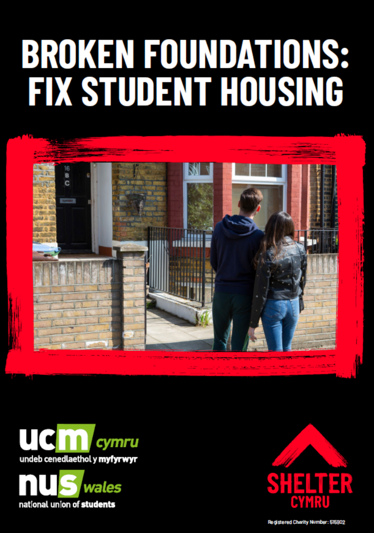 Cover of Shelter Cymru's report into student housing conditions in Wales - 2021